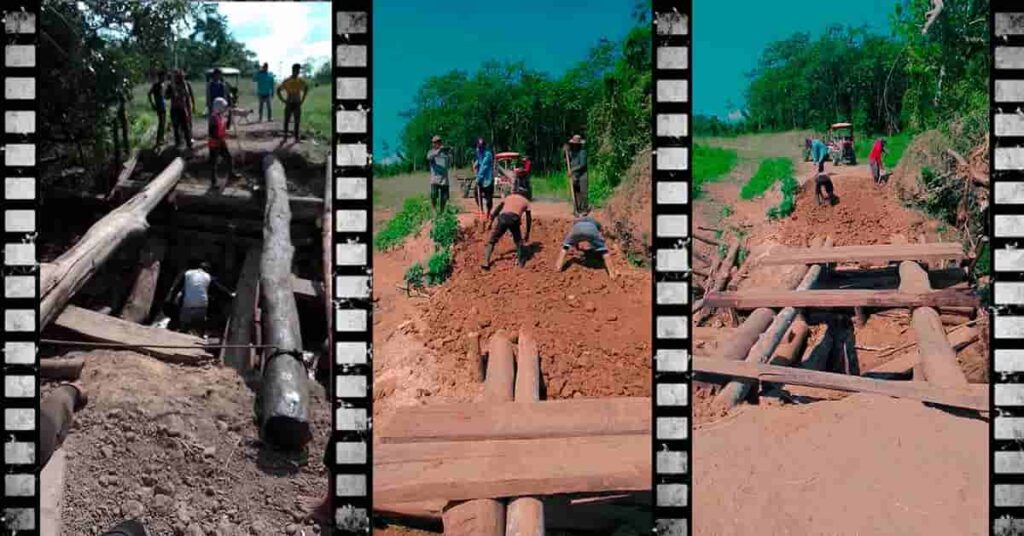 Proceso de arreglo de puente Siquihual en la carretera Maputay en el distrito de MAnantay